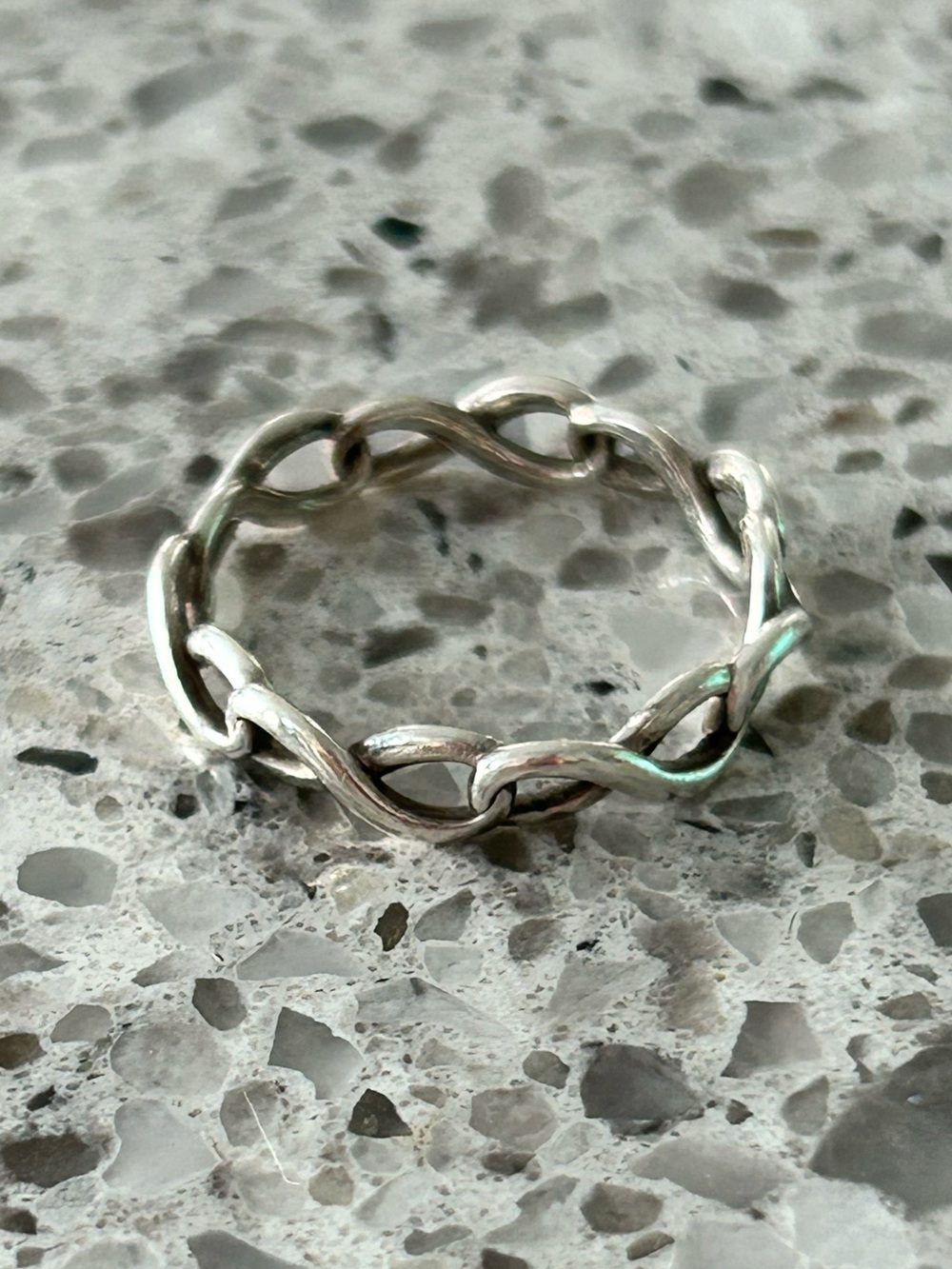 Tiffany & co Silver Narrow Infinity Band Ring Size 6.5